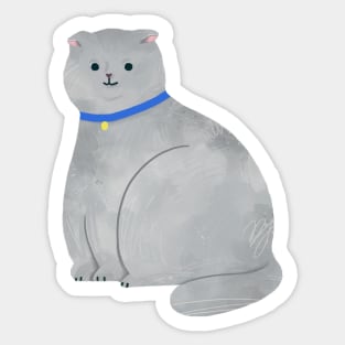 scottish fold cat, Grey Cat Sticker